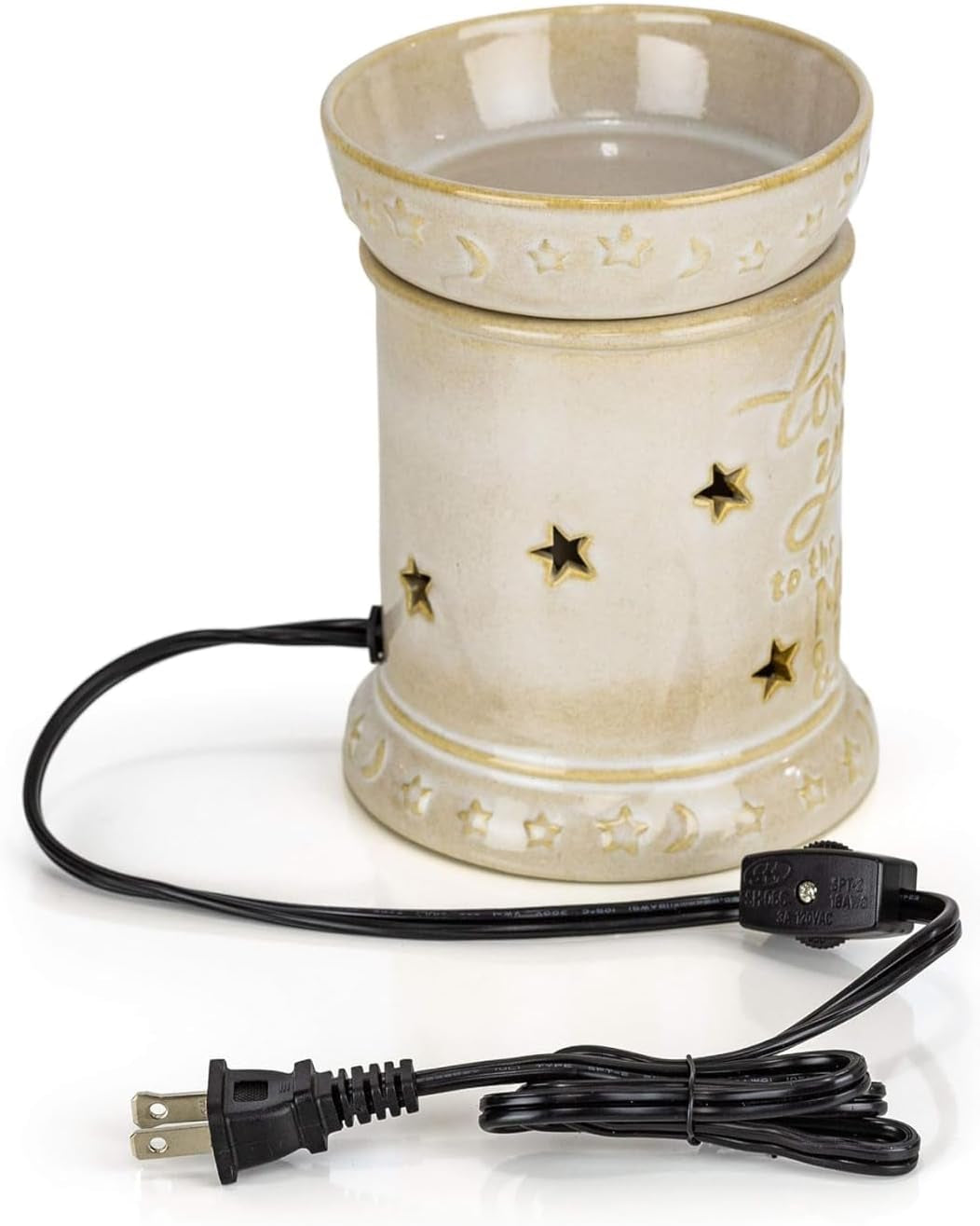 Wall Plug-In Wax Warmer for Scented Wax Ceramic Love You to the Moon & Back Electric Home Fragrance Warmer for Essential Oils Candle Melts and Tarts Scent Warmer Night Light