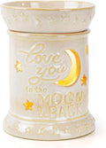 Wall Plug-In Wax Warmer for Scented Wax Ceramic Love You to the Moon & Back Electric Home Fragrance Warmer for Essential Oils Candle Melts and Tarts Scent Warmer Night Light